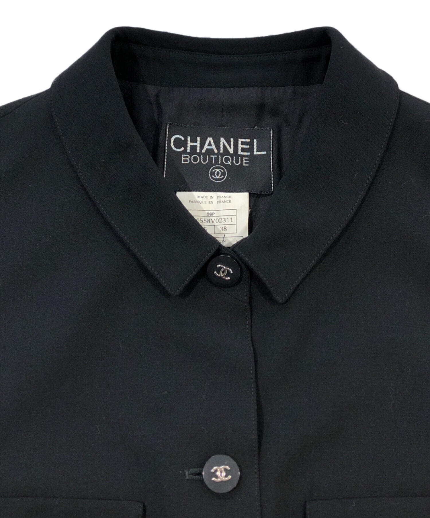 中古・古着通販】CHANEL (シャネル) ココマークボタンベスト ブラック