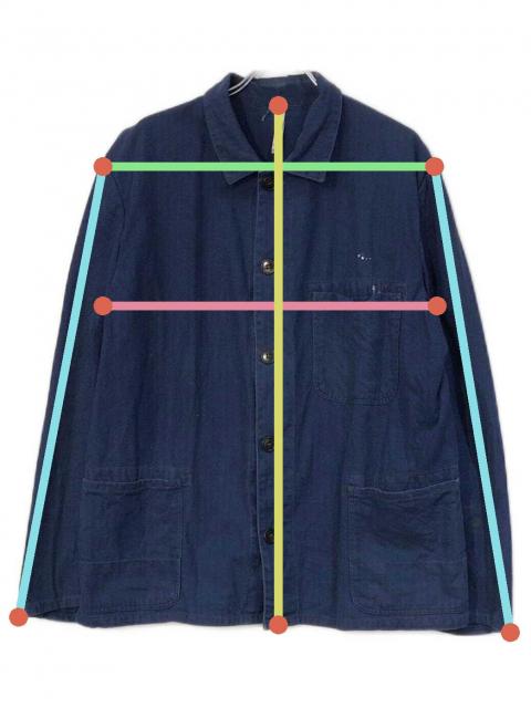 中古・古着通販】USED (ユーズド) フレンチワークジャケット ブルー