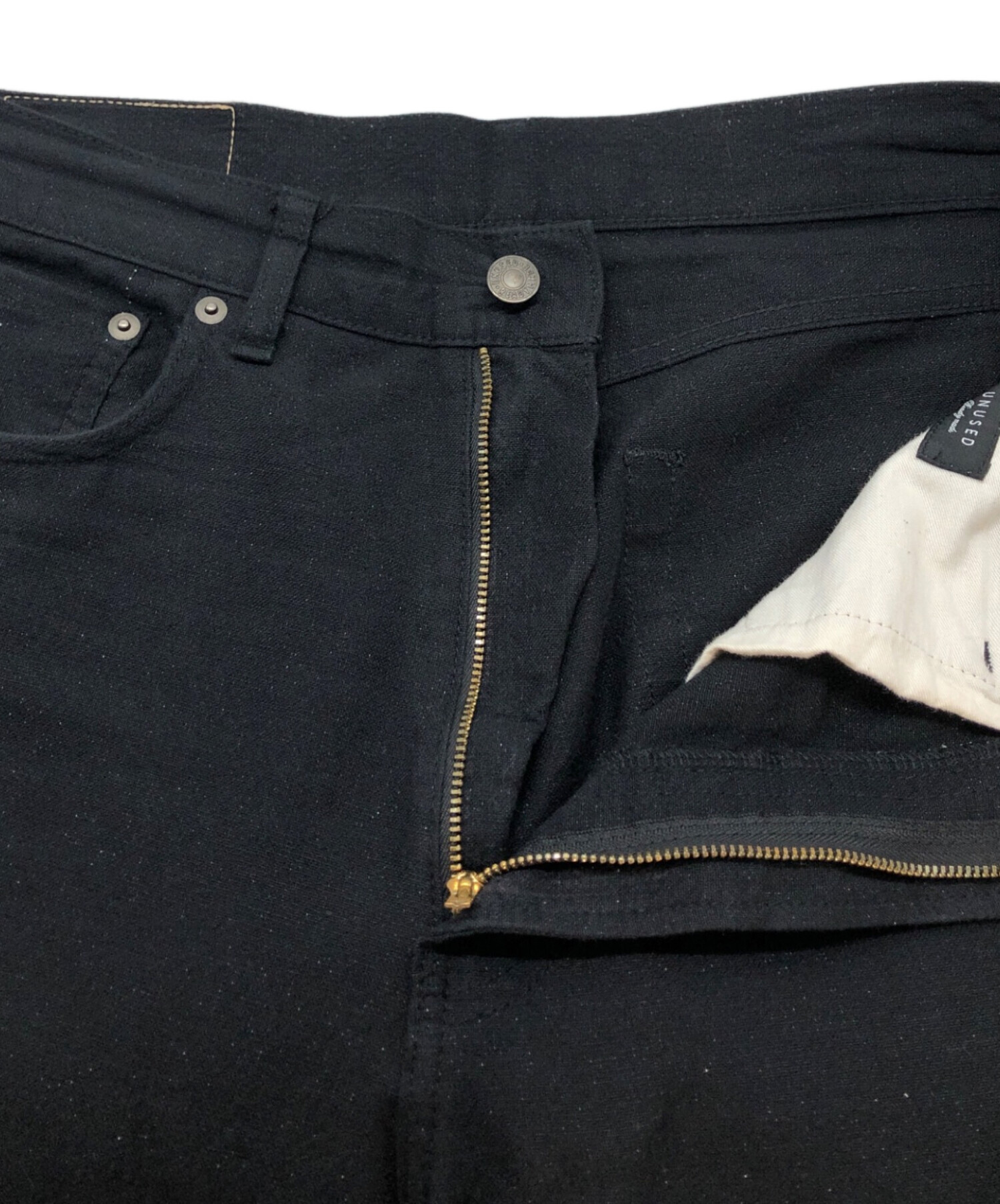中古・古着通販】UNUSED (アンユーズド) Wide glitter pants ブラック
