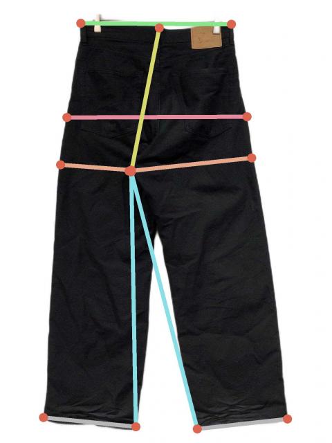 中古・古着通販】UNUSED (アンユーズド) Wide glitter pants ブラック
