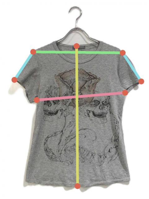 Alexander McQueen スカルTシャツ グレー 半袖 中古・古着通販】ALEXANDER McQUEEN (アレキサンダーマックイーン
