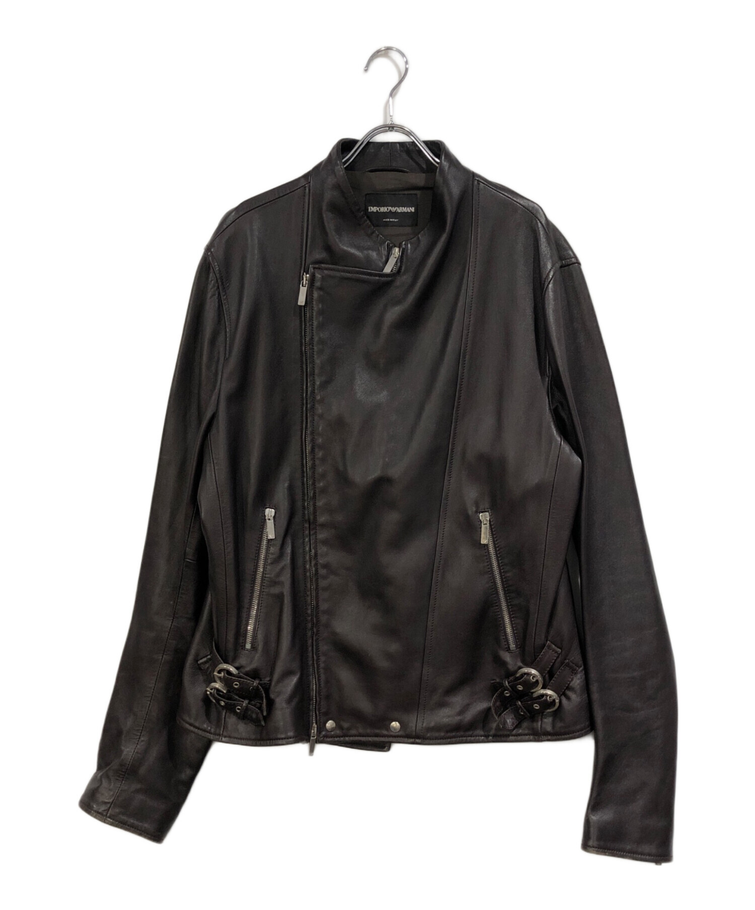 エンポリオアルマーニ　シングルライダースジャケット　ダブルジップ　ロゴジップ 中古・古着通販】EMPORIO ARMANI (エンポリオ アルマーニ) ダブル
