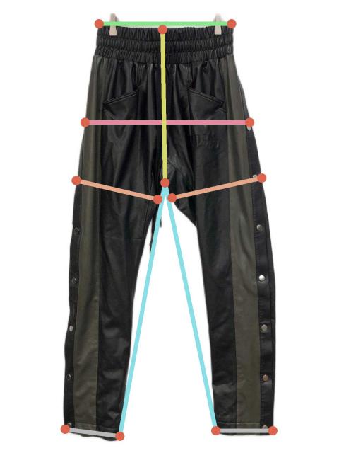 中古・古着通販】CVTVLIST (カタリスト) LEATHER SIDESNAP PANTS