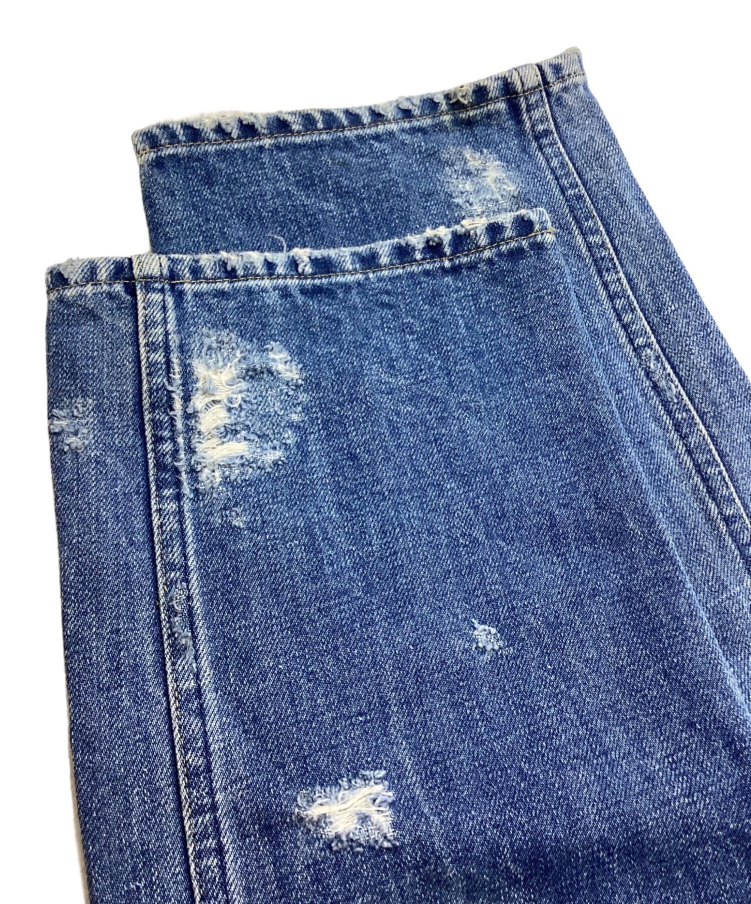 NEEDLES ニードルズ デニム クラッシュ加工 刺繍 KP139 Ｌサイズ 中古・古着通販】Needles (ニードルズ) ダメージ加工刺繍デニムパンツ