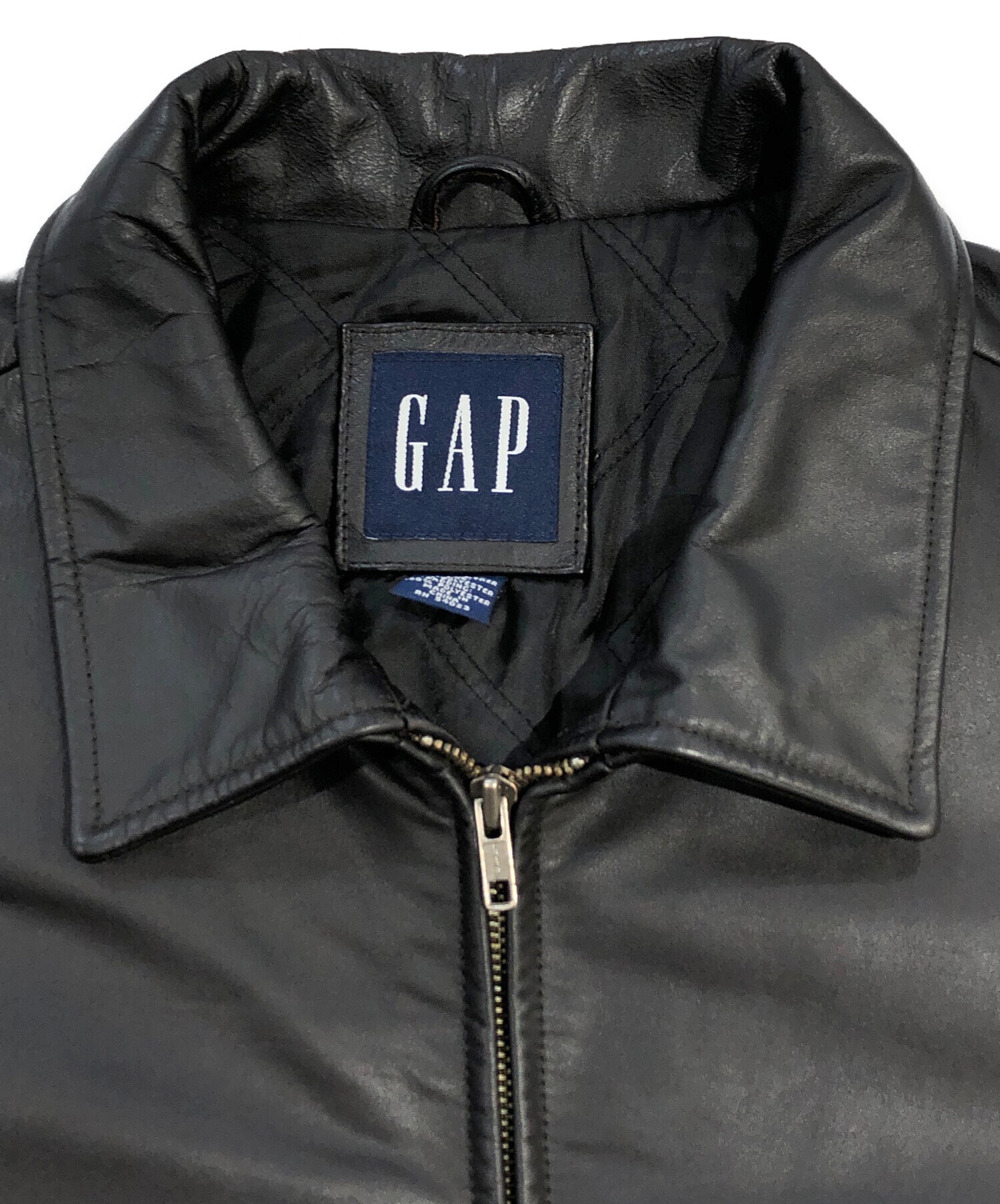 中古・古着通販】GAP (ギャップ) レザージャケット ブラック サイズ