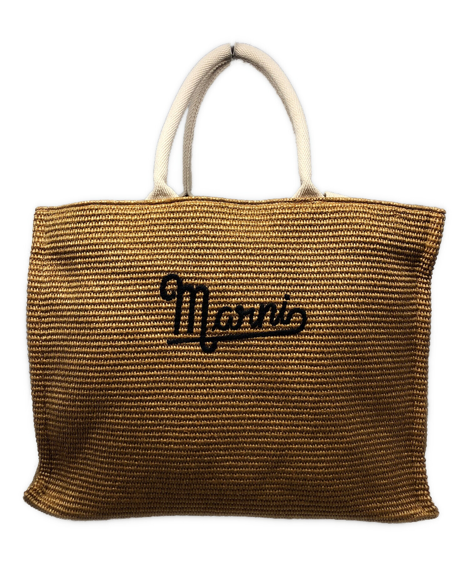 中古・古着通販】MARNI (マルニ) ラフィア2wayトートバッグ ベージュ