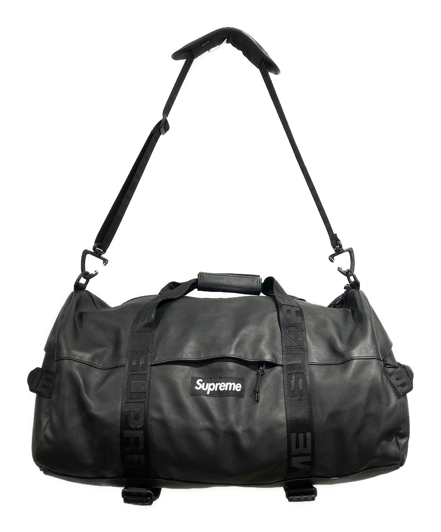 中古・古着通販】SUPREME (シュプリーム) LEATHER DUFFLE BAG ブラック