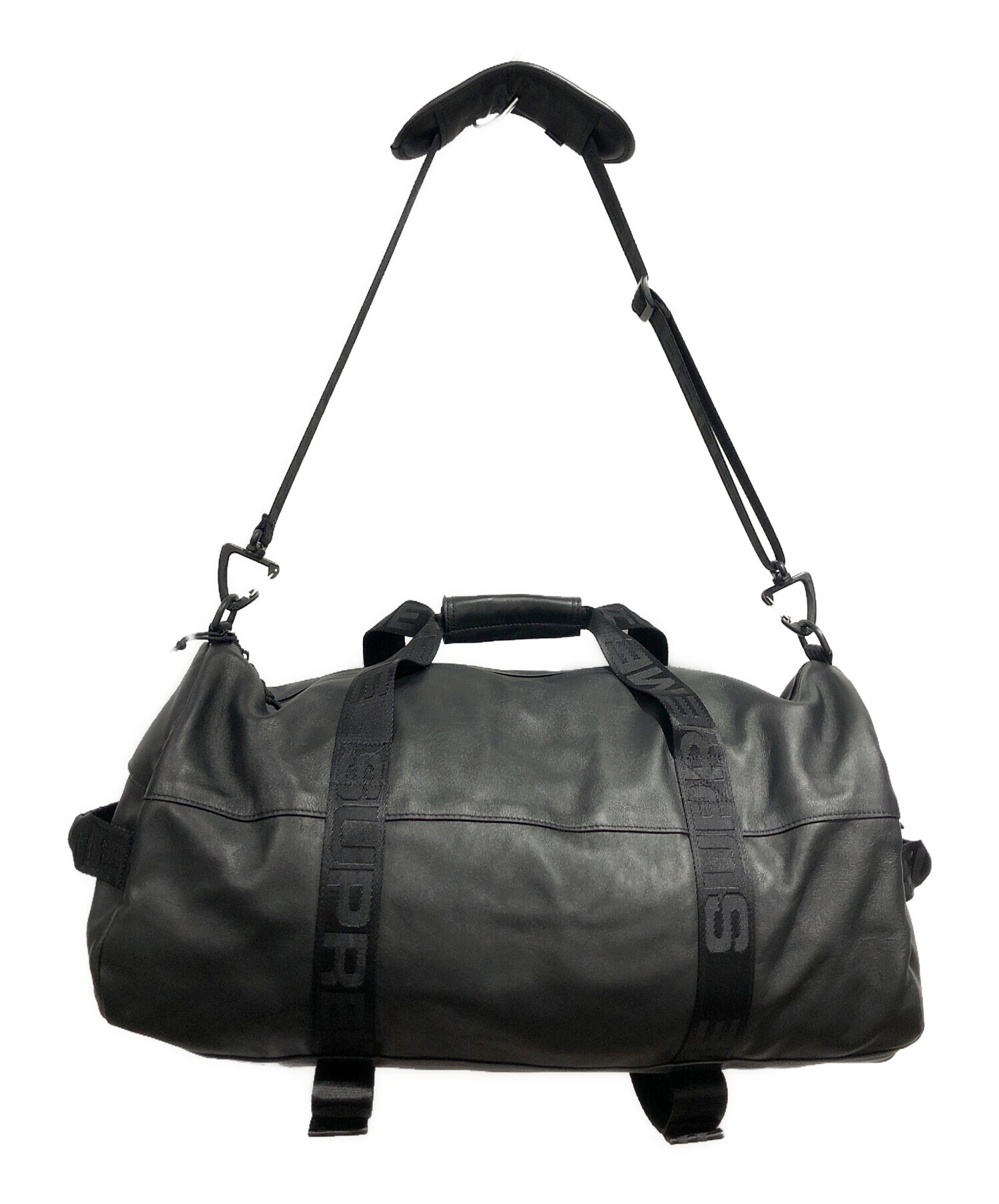 中古・古着通販】SUPREME (シュプリーム) LEATHER DUFFLE BAG ブラック