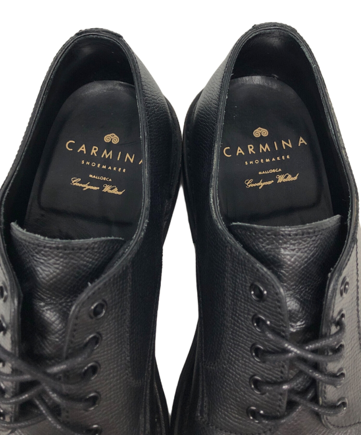 CARMINA カルミナ レザーシューズ ブラック5.5 24cm前後 箱付 中古・古着通販】CARMINA (カルミナ) 5ホールレースアップシューズ