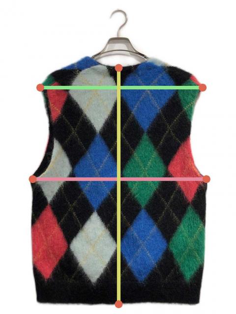 中古・古着通販】SUPREME (シュプリーム) BRUSHEED ARGYLE ZIP UP VEST