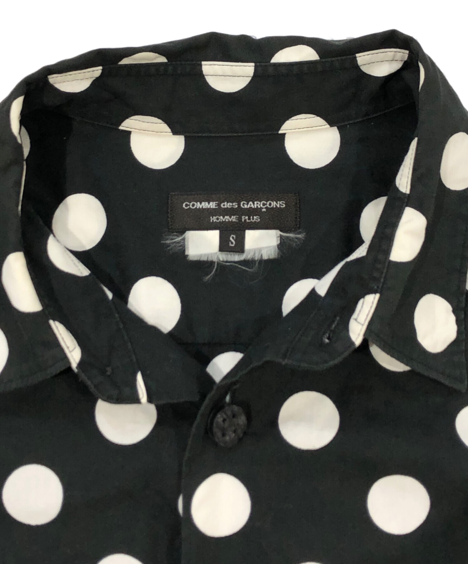 ブラックコムデギャルソン 脱色ドットシャツ Mサイズ 中古・古着通販】COMME des GARCONS HOMME PLUS (コムデギャルソンオム