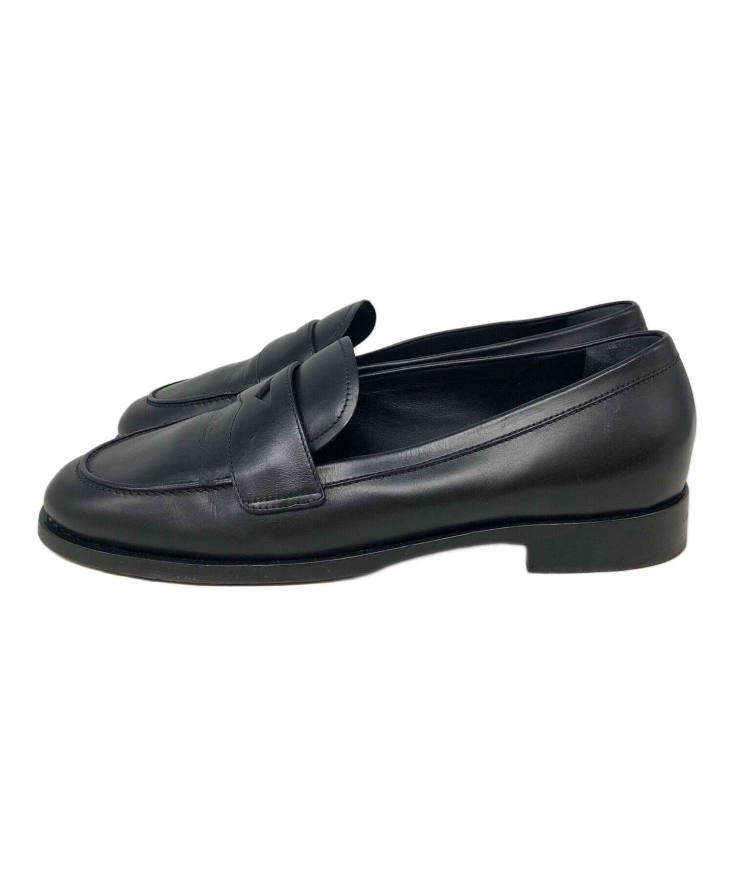 中古・古着通販】PRADA (プラダ) レザーローファー ブラック サイズ