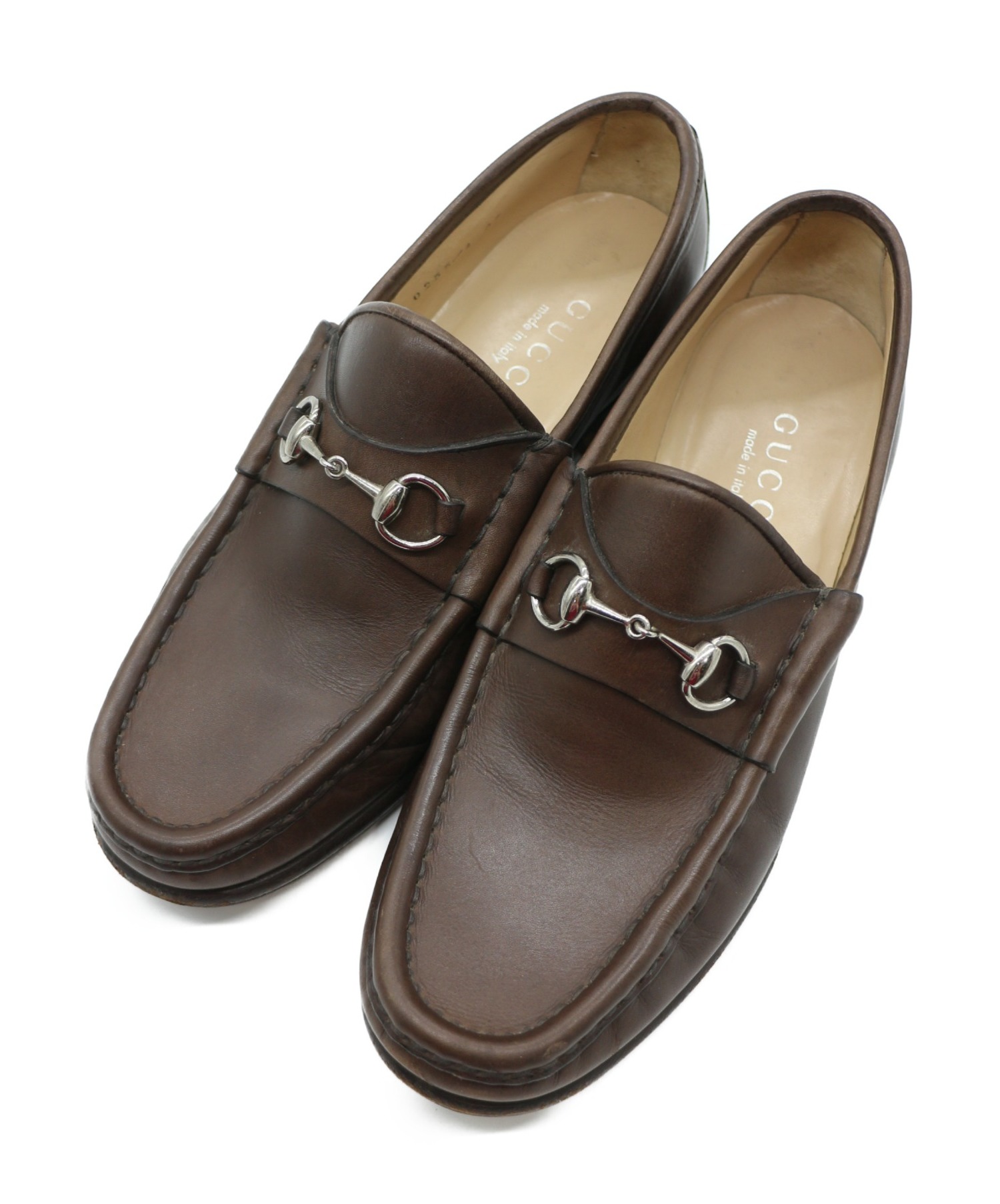 中古・古着通販】GUCCI (グッチ) ビットローファー ブラウン サイズ:37