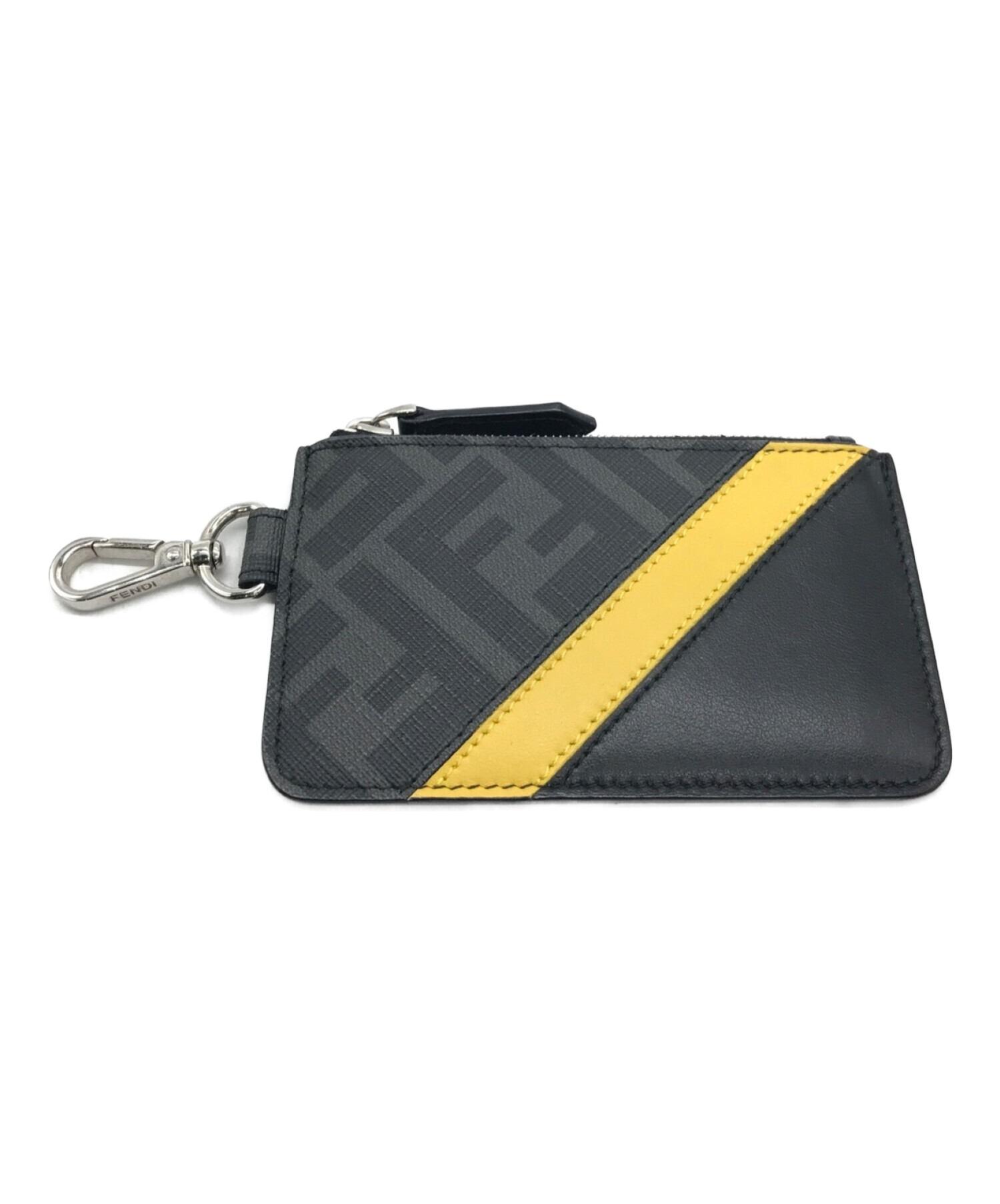 中古・古着通販】FENDI (フェンディ) パスケース ブラック×イエロー 
