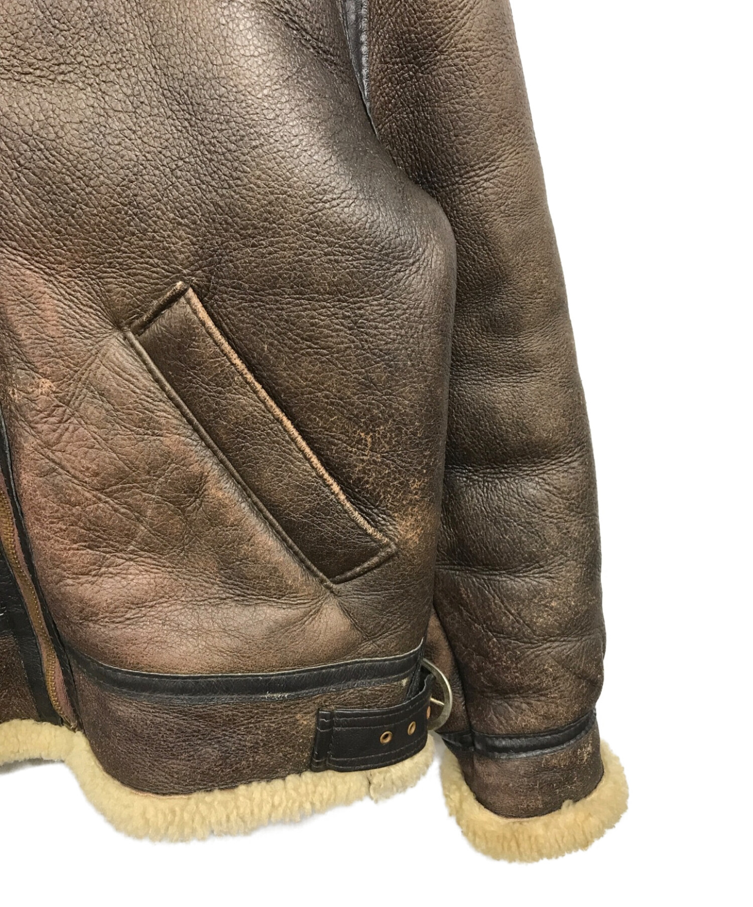US SHEEPSKIN ファー付きジャケット サイズ40 中古・古着通販】US SHEEPSKIN (USシープスキン) B-3ムートン