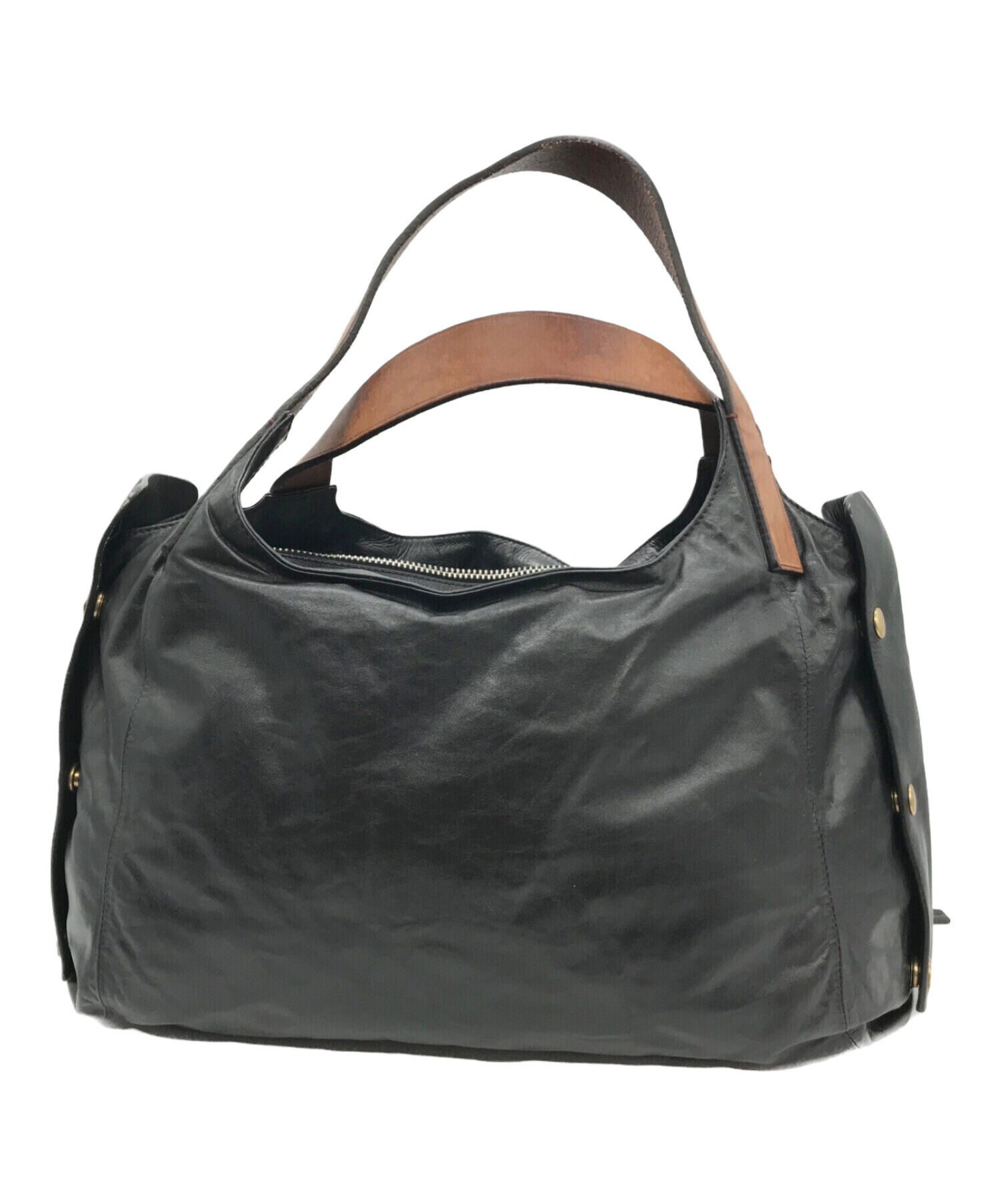 CELINE レザー トートバッグ 中古・古着通販】CELINE (セリーヌ) レザートートバッグ ブラック