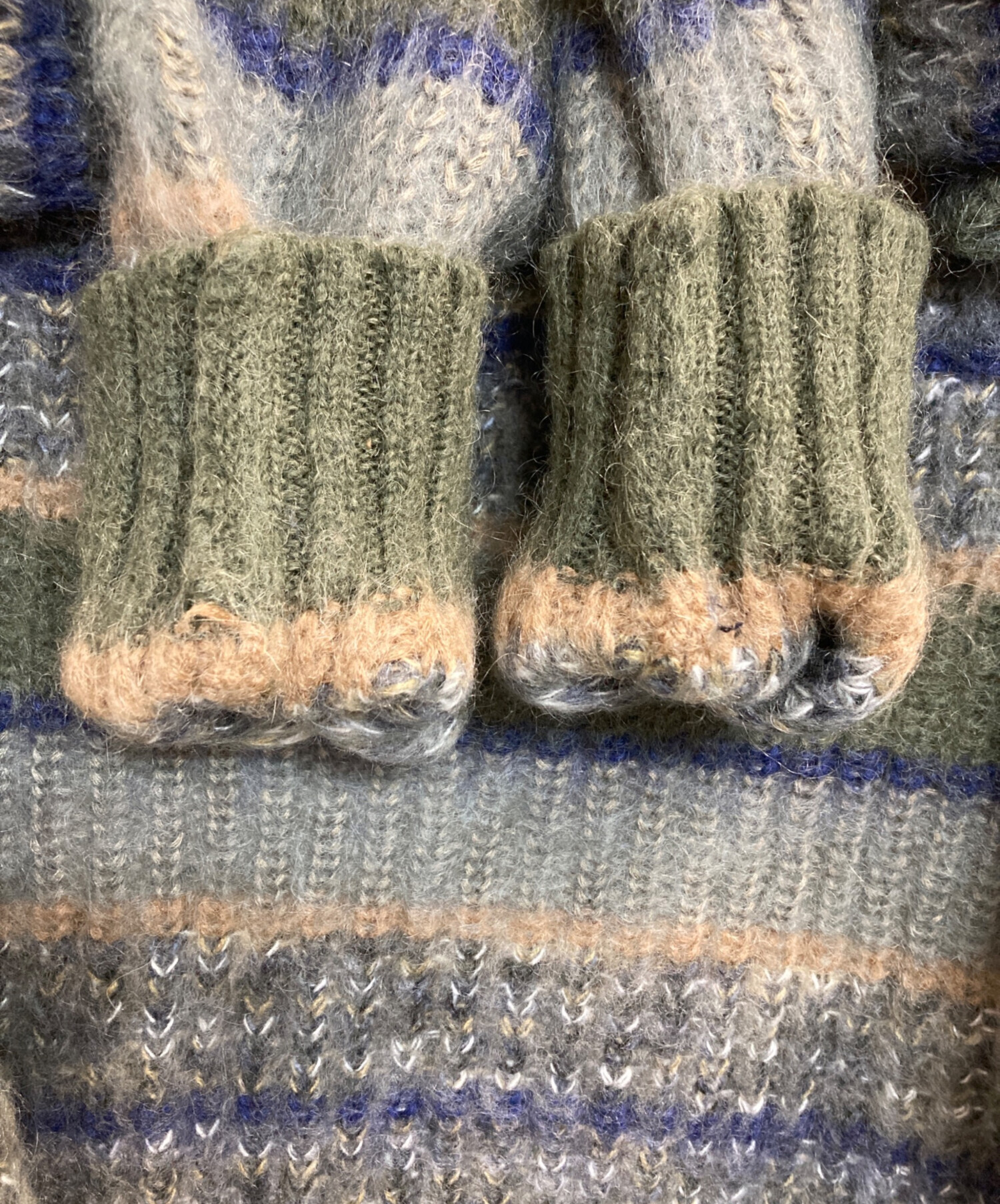 中古・古着通販】PERVERZE (パーバーズ) Stripe Mohair Wide Cardigan