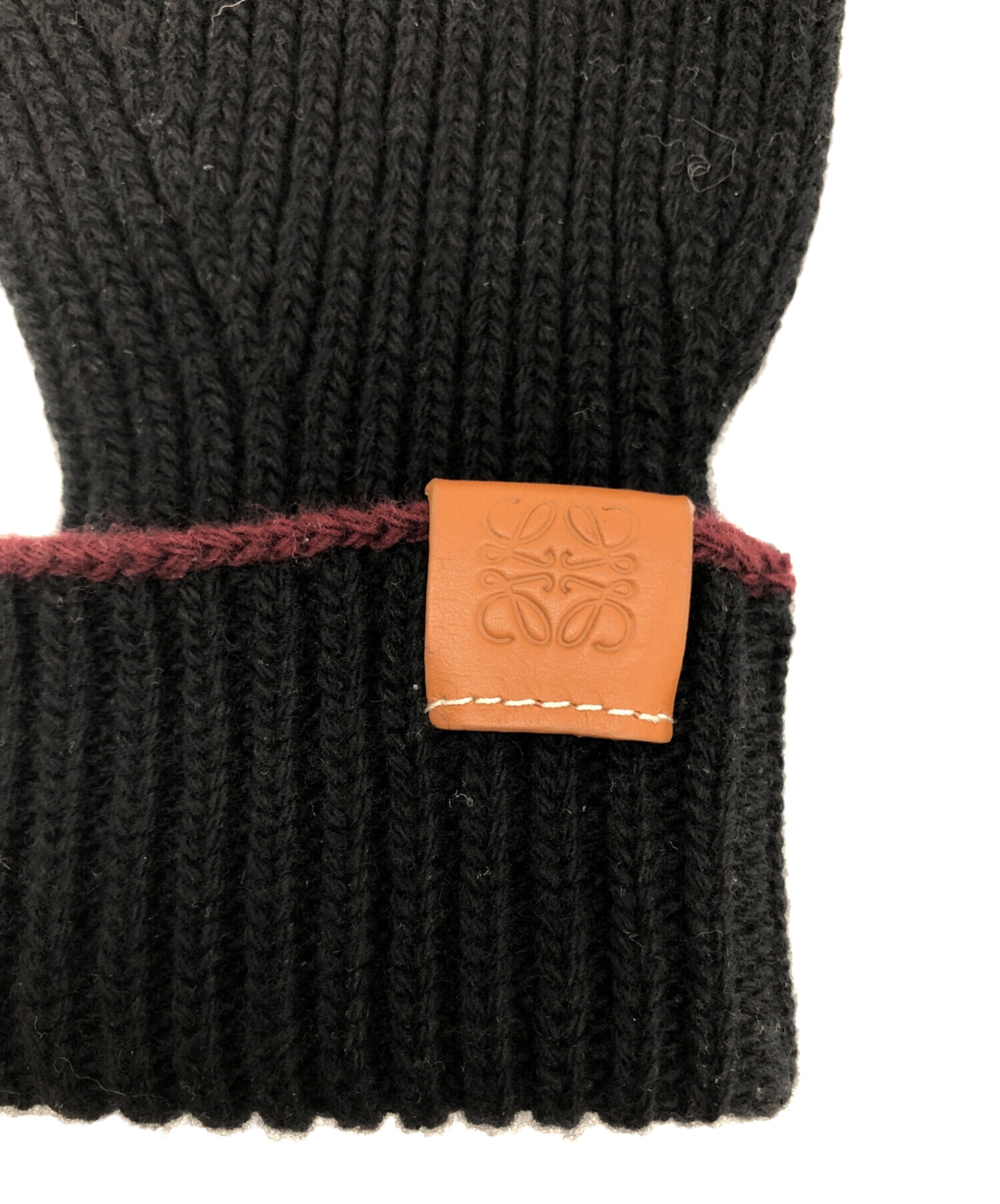 中古・古着通販】LOEWE (ロエベ) アナグラムロゴ グローブ ブラック