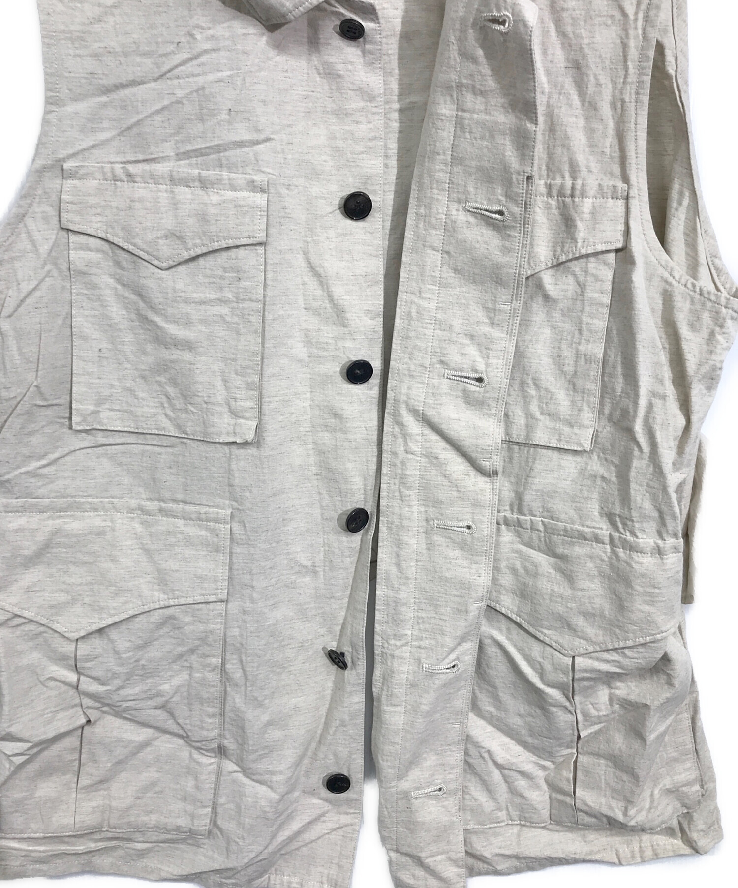 中古・古着通販】semoh (セモー) コットンリネンミリタリーベスト 