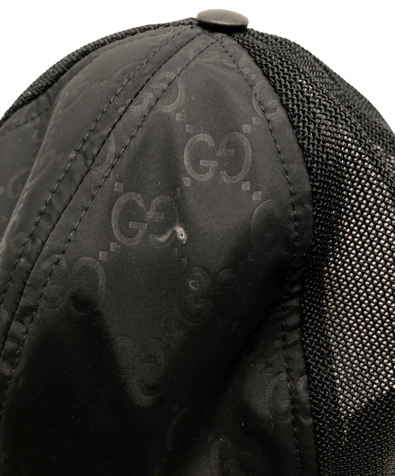 中古・古着通販】GUCCI (グッチ) GGロゴメッシュキャップ ブラック
