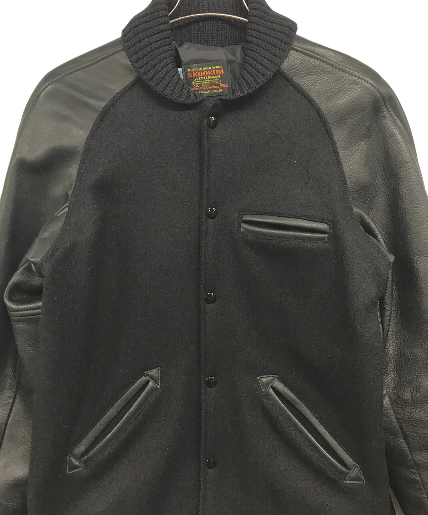 スクーカム　SKOOKUM スタジャン　ファラオジャケット　ブラック　アメリカ製 スクーカム SKOOKUM スタジャン ファラオジャケット ブラック アメリカ