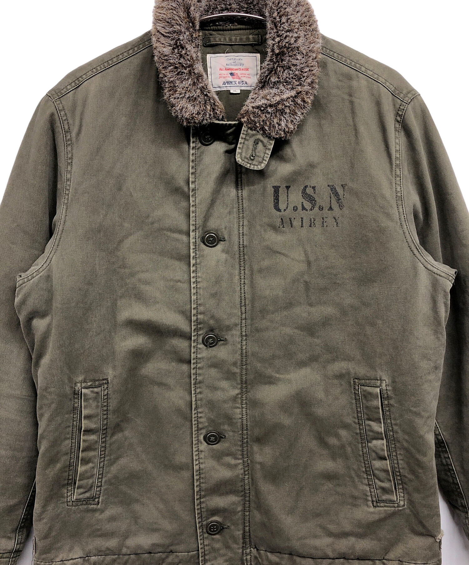 XLサイズ avirex N-1 デッキジャケット バックステンシル USN