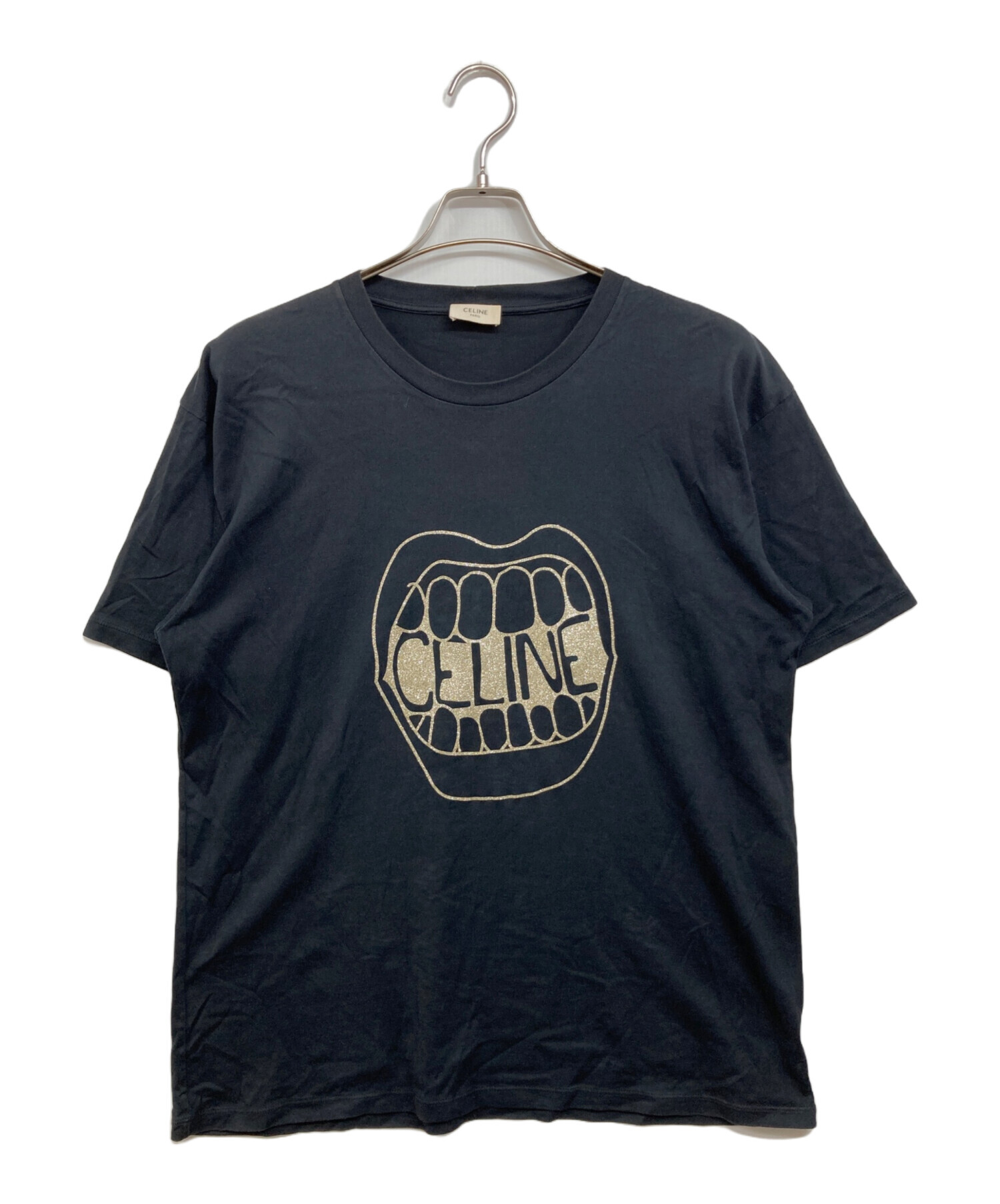 中古・古着通販】CELINE (セリーヌ) マウスロゴ グリッタープリントT  
