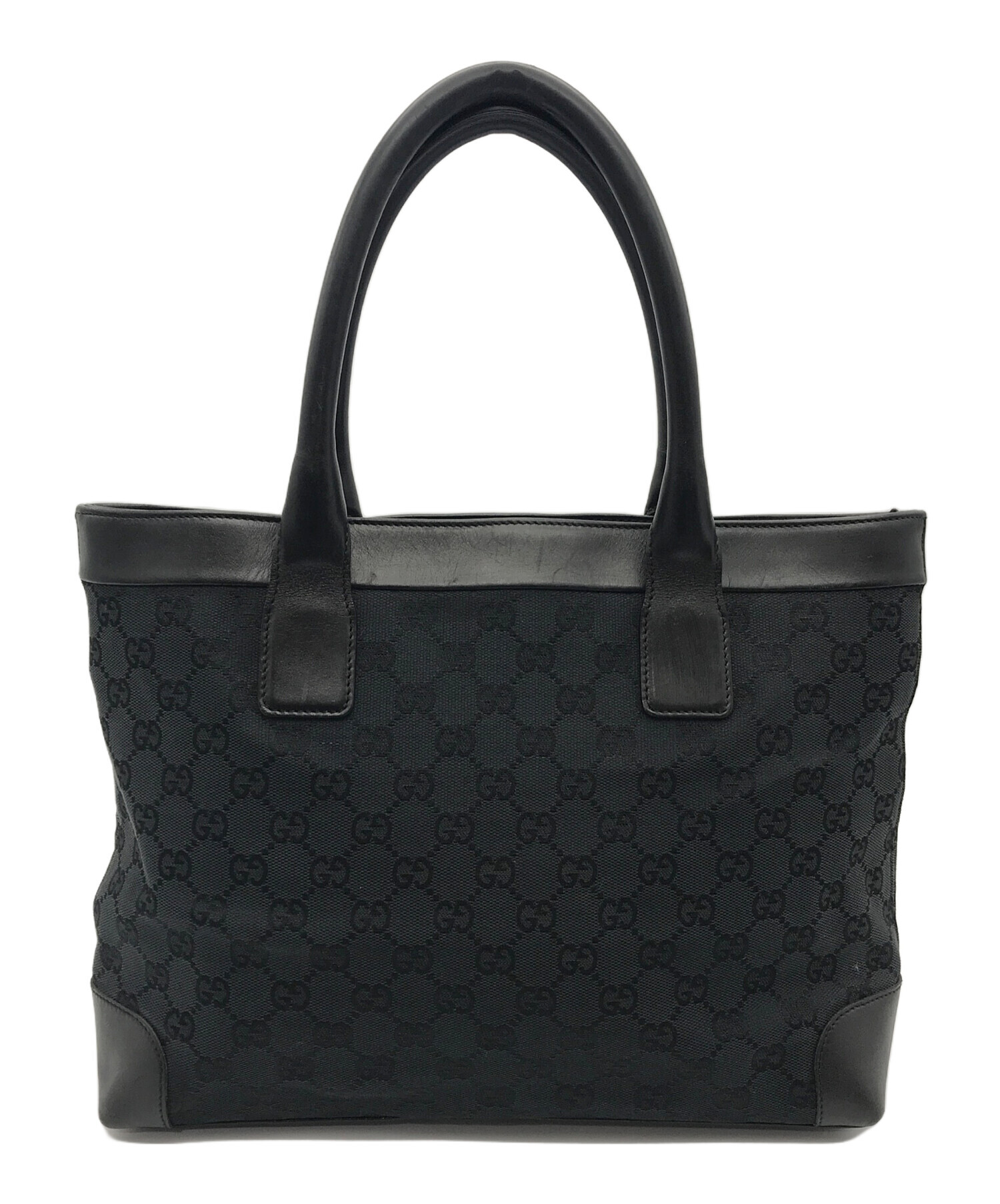 GUCCI GGキャンバス ハンドバッグ 中古・古着通販】GUCCI (グッチ) GGキャンバスハンドバッグ ブラック