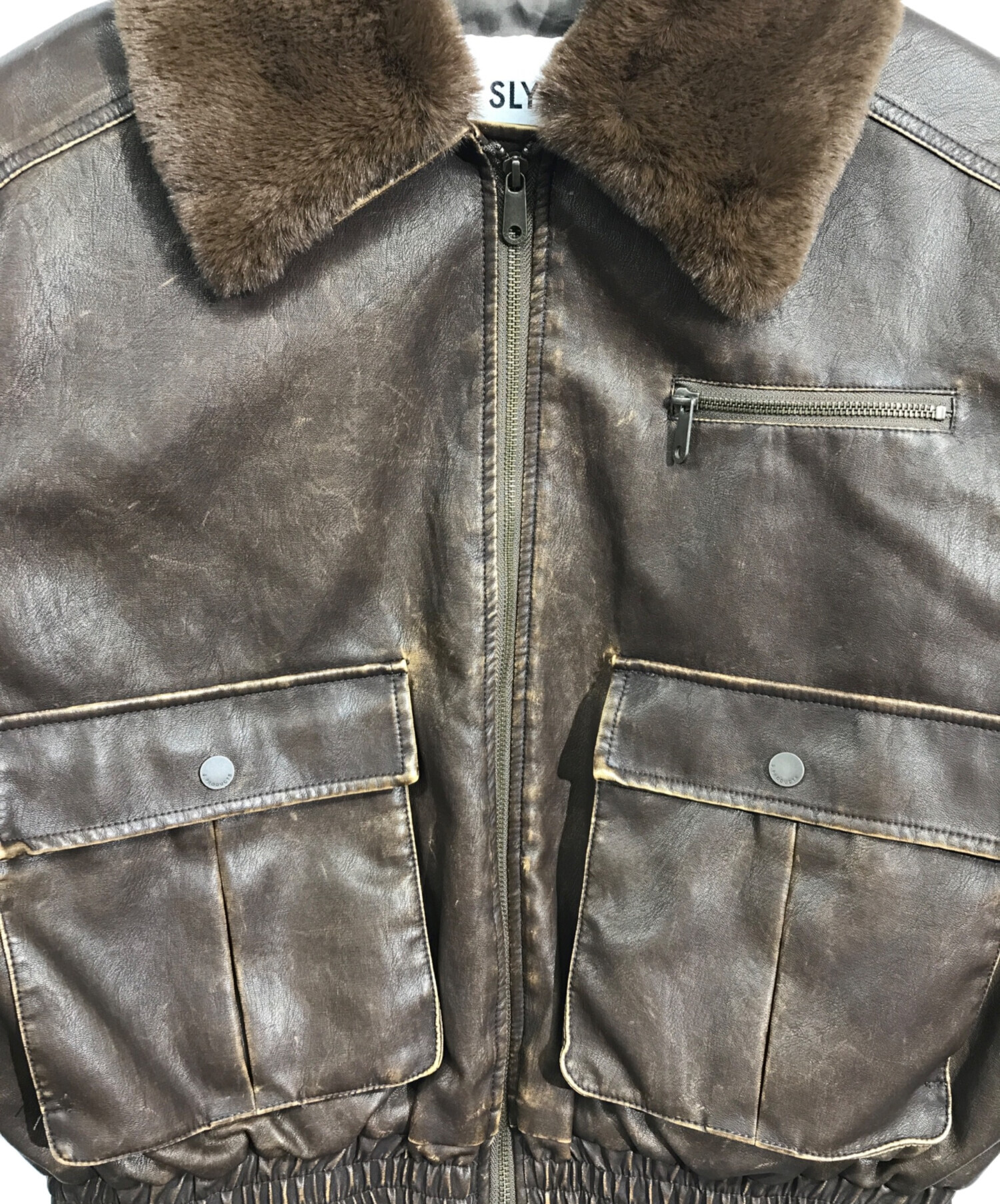 sly アウターVINTAGE F／LEATHER S／ブルゾン 実物写真〇 SLY | 【LIMITED ITEM】VINTAGE F／LEATHER S／ブルゾン (ブルゾン