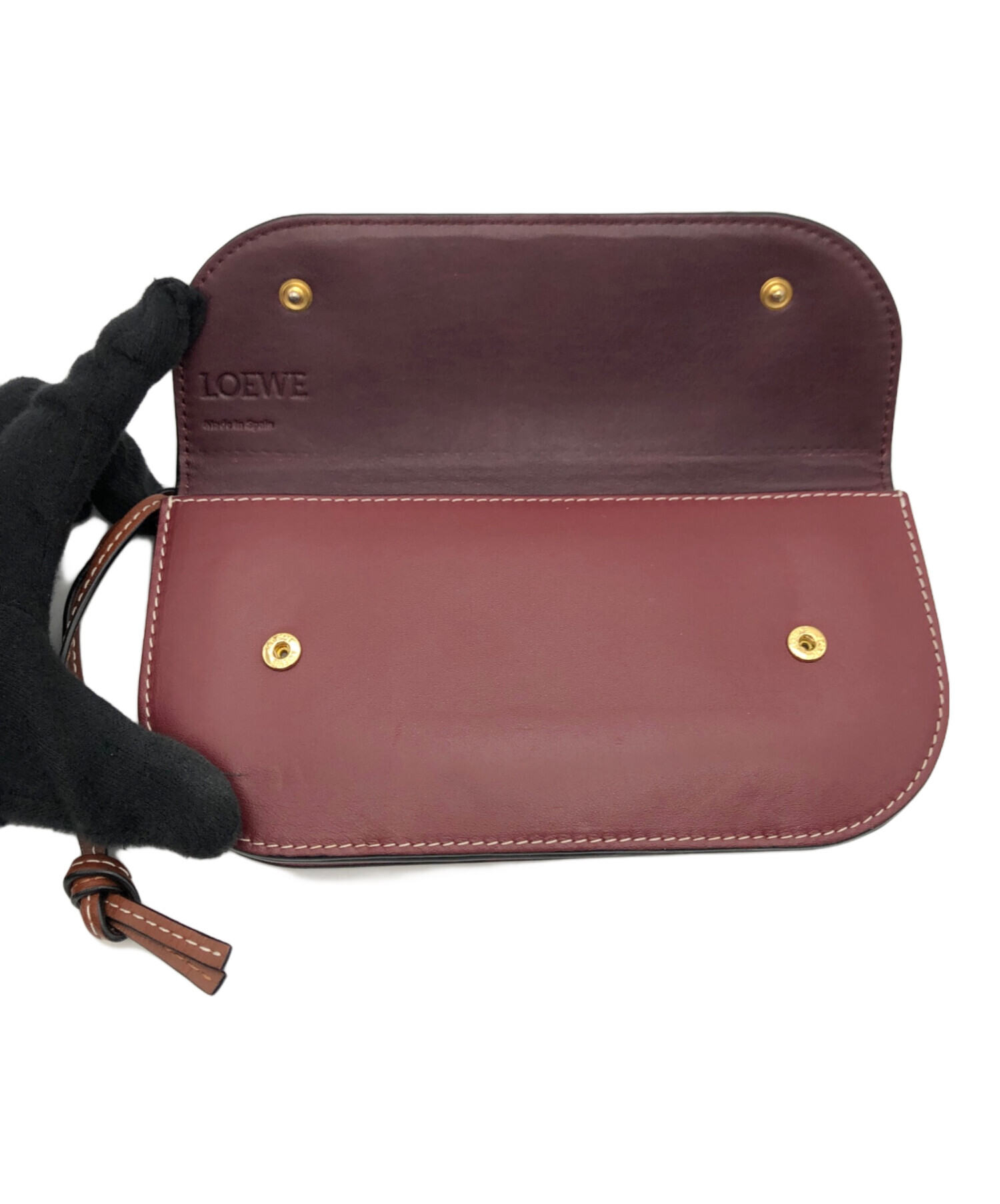 未使用品　LOEWE ロエベ ゲート ミニウォレット 中古・古着通販】LOEWE (ロエベ) カーフレザー ゲート コンチネンタル