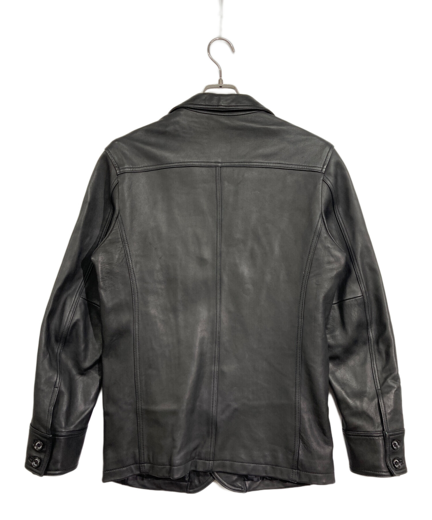 現行モデル　レノマオム　ラムレザージャケット テーラード ブラック　Mサイズ 中古・古着通販】renoma HOMME (レノマオム) ラムレザーテーラー