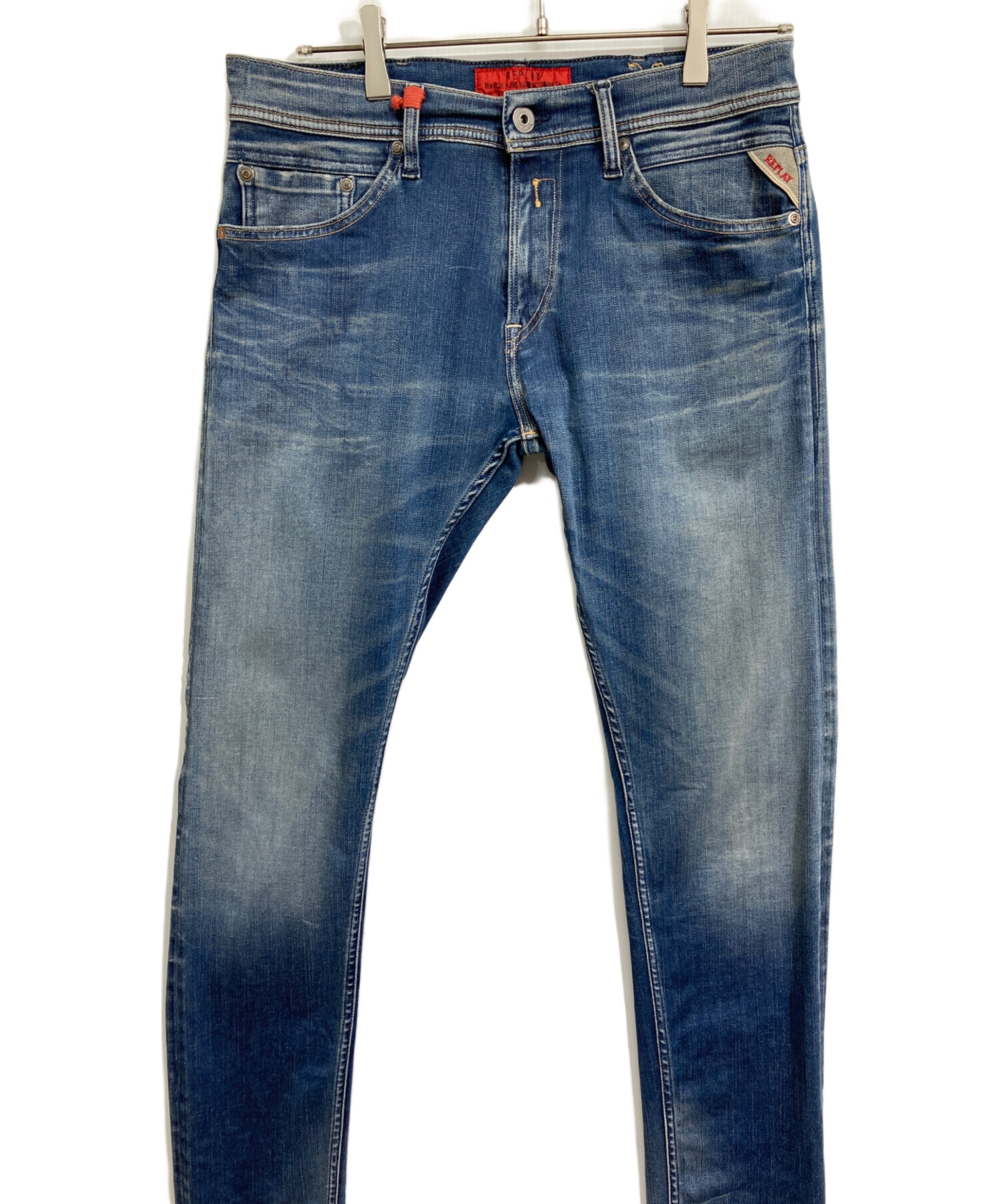 新品/REPLAY【伊】/32インチ/美脚デニムパンツ ストレッチ ANBASS M914 ウォッシュ 製品染 テーパード リプレイ/青/ブルー/n279/ 1円 新品 REPLAY伊⁄32インチ⁄美脚デニムパンツ ストレッチ MA964A