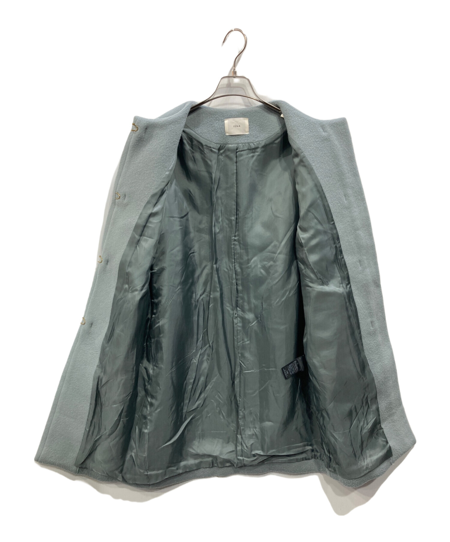 中古・古着通販】IENA (イエナ) ラムウールノーカラーコート ブルー