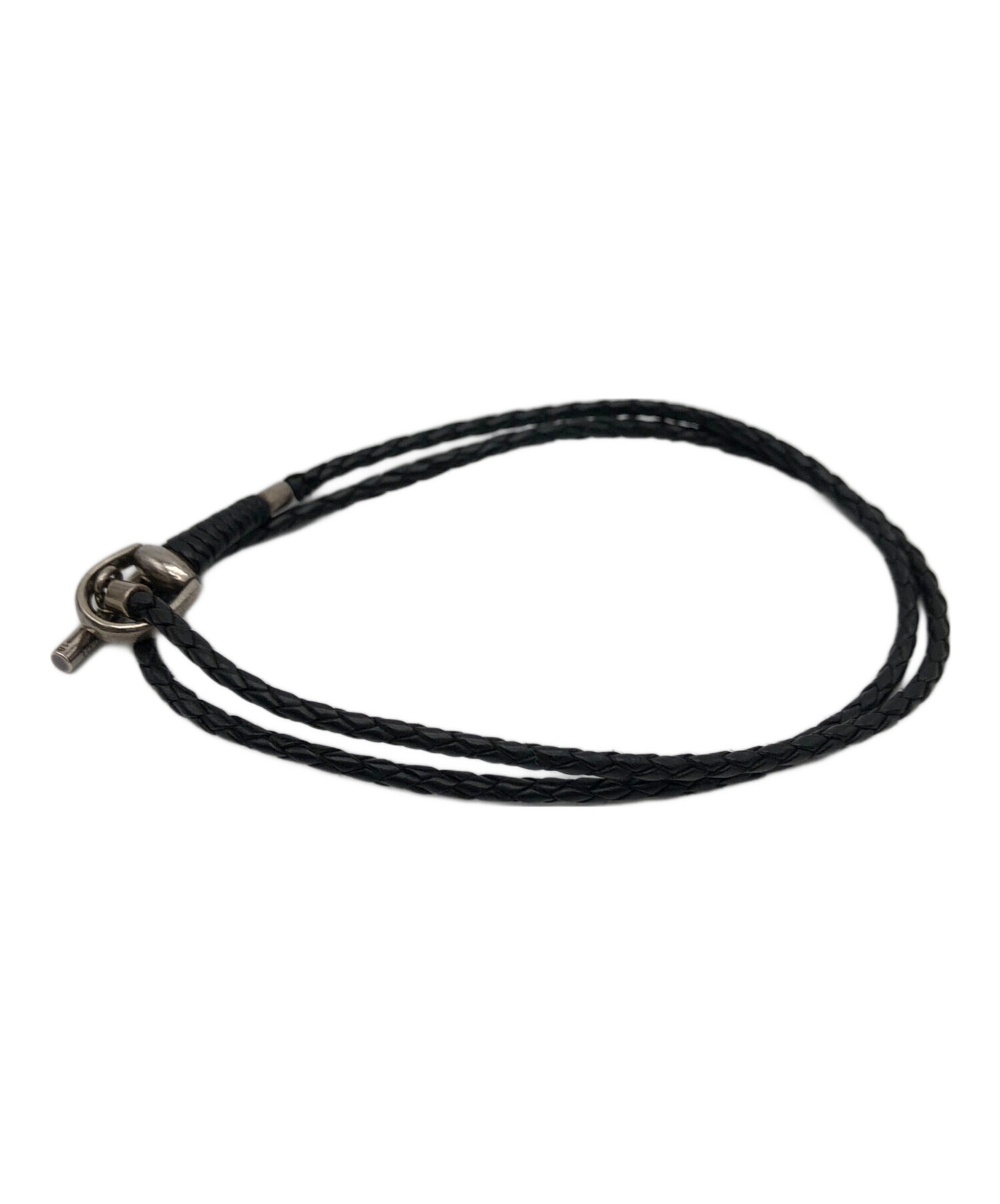 GUCCI ブラックレザーブレスレット 中古・古着通販】GUCCI (グッチ) K18レザーブレスレット