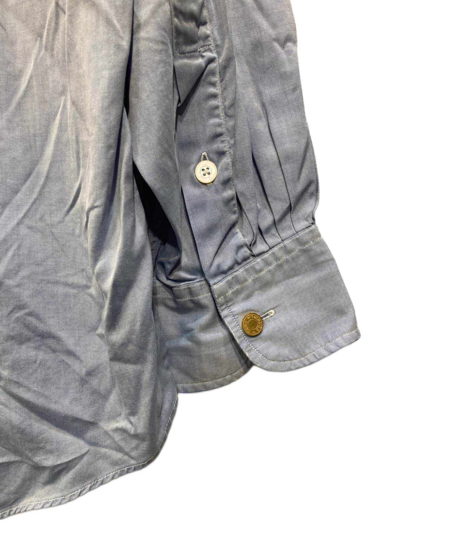 中古・古着通販】HERMES (エルメス) セリエボタンドレスシャツ ブルー