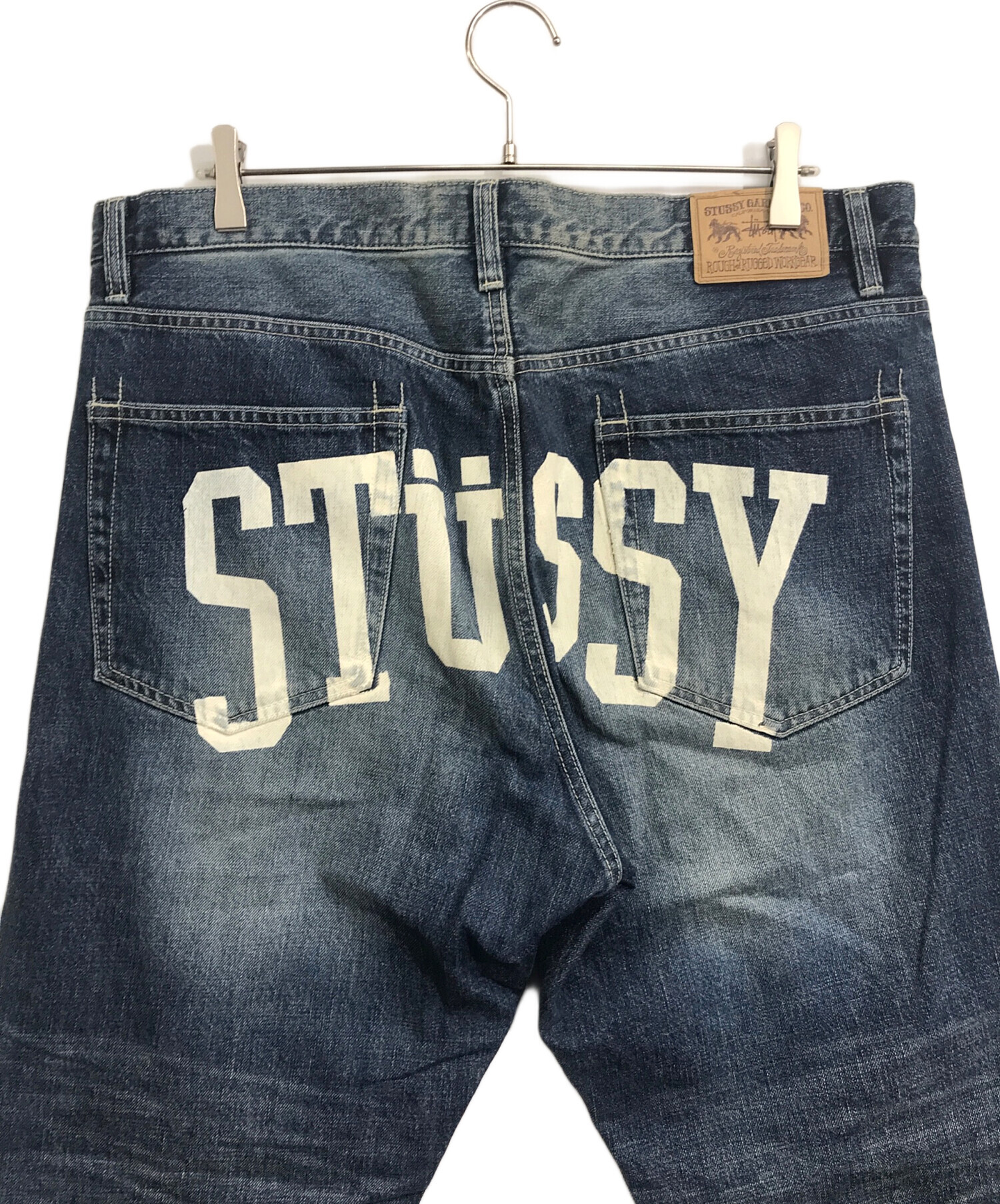 sugar様　STUSSY　ステューシー　デニム　バックペイント　デカロゴ　36 sugar様 STUSSY ステューシー デニム バックペイント デカロゴ 36