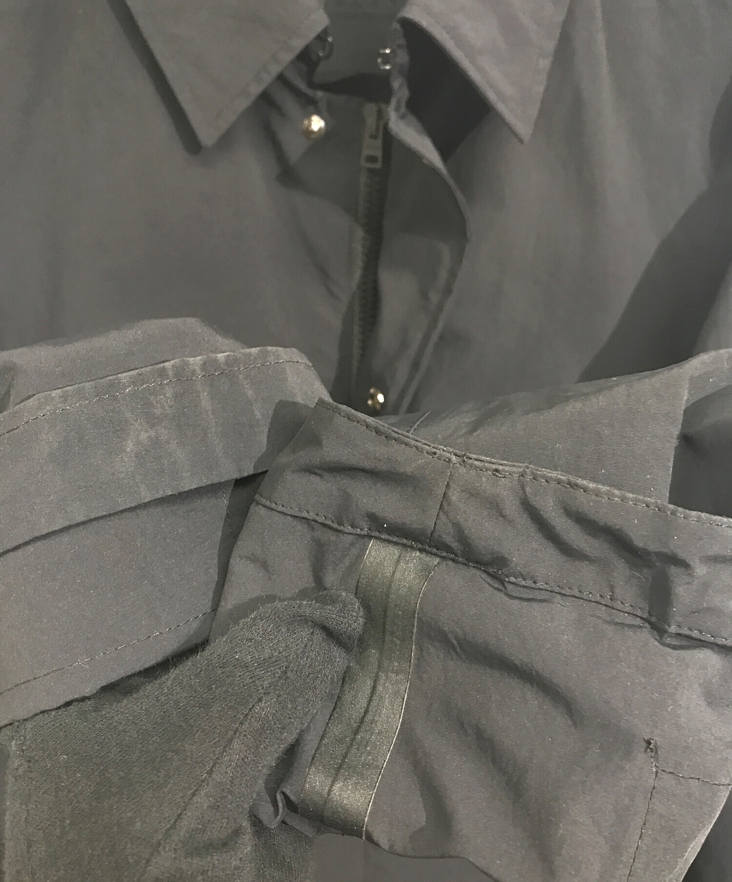 良品 ヘルノ ステンカラーコート 撥水 ネイビー フードなし サイズ50 HERNO（ヘルノ） ステンカラーコート コート リバーシブル コットン