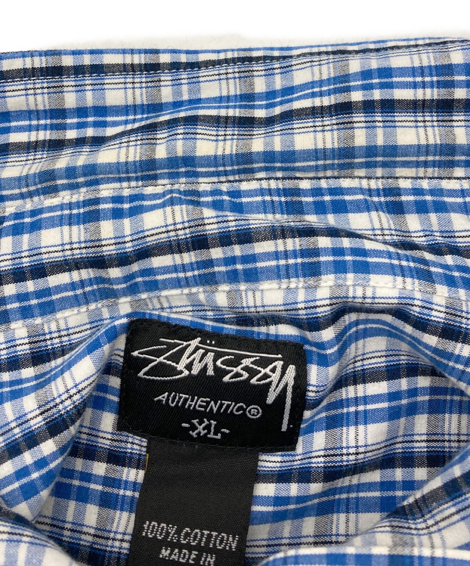 中古・古着通販】stussy (ステューシー) インド綿半袖チェックシャツ