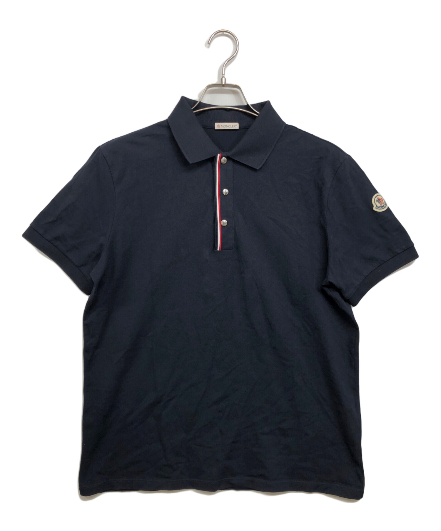 モンクレール ポロシャツ ネイビー XL ワンポイントロゴ 半袖 MONCLER