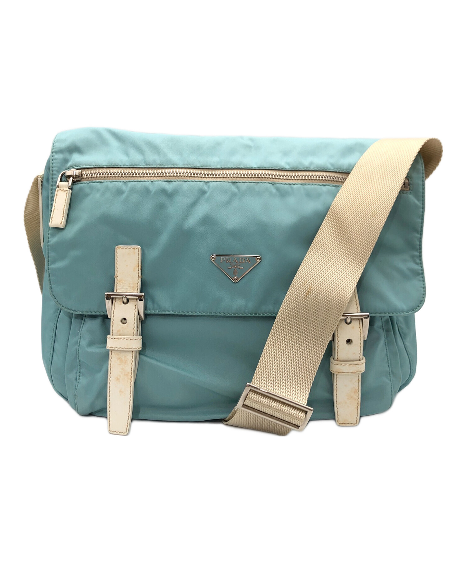 中古・古着通販】PRADA (プラダ) ナイロンショルダーバッグ ブルー 