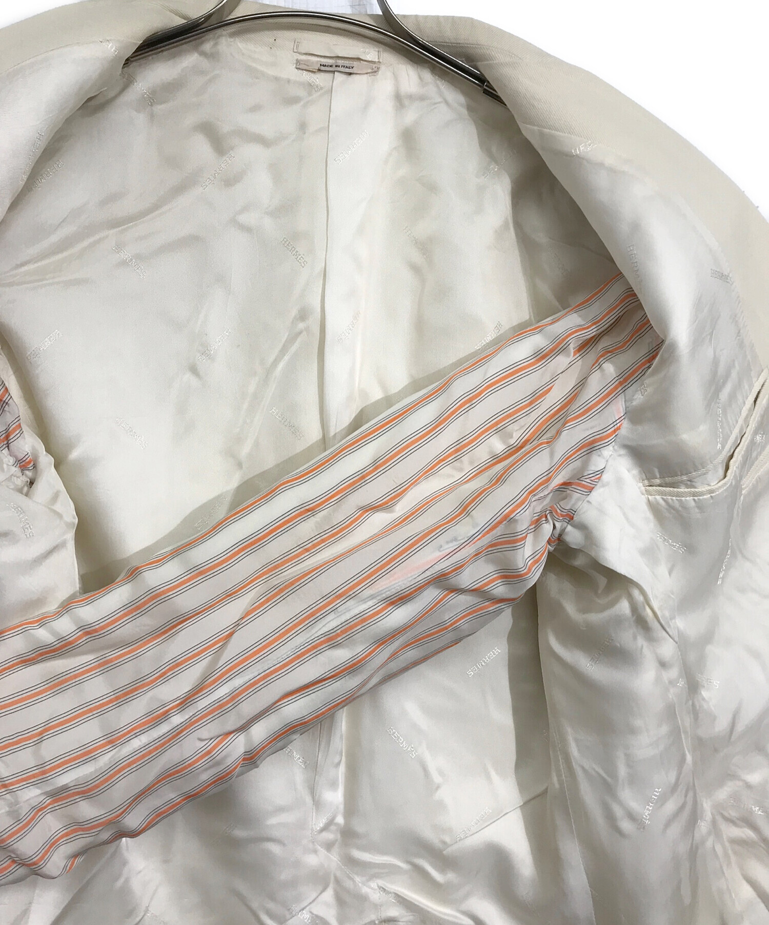 中古・古着通販】HERMES (エルメス) テーラードジャケット アイボリー