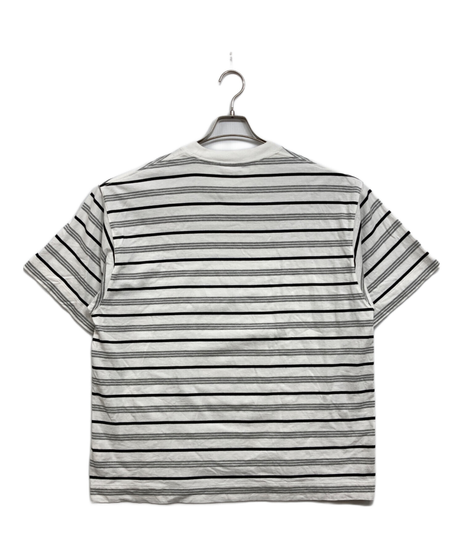 plllllleeeasse multi stripe tee WHITE L