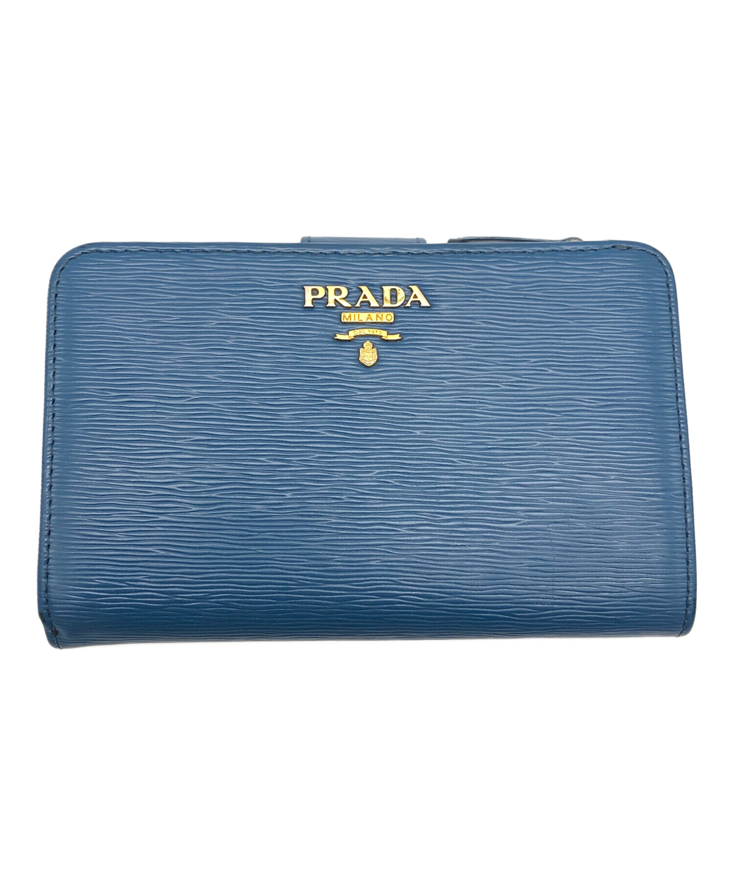 【中古】 プラダ PRADA 二つ折り 財布 サフィアーノ ネイビー レザー 03HD678 PRADA プラダ メンズ ２つ折り財布 サフィアーノ ネイビー