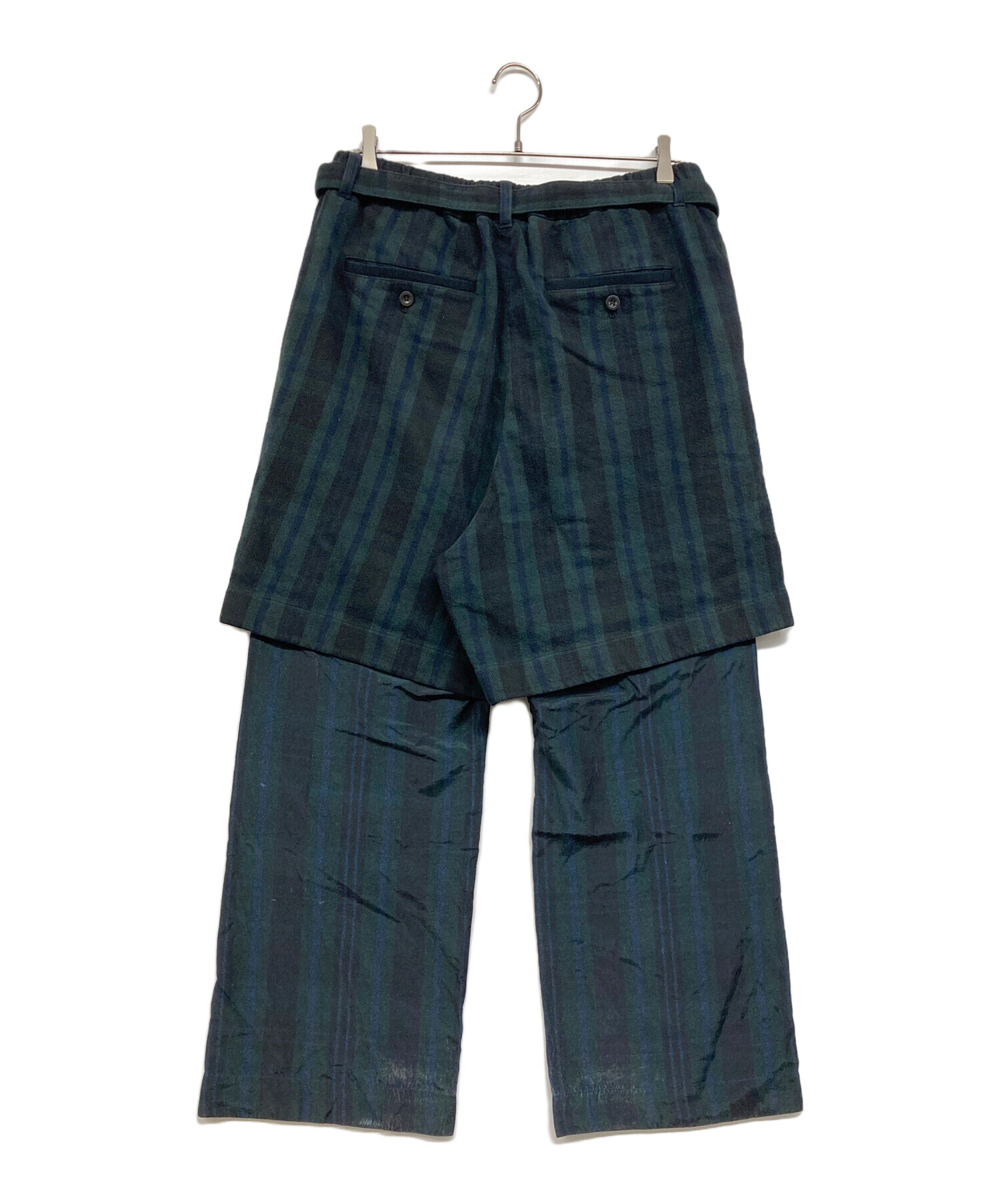 中古・古着通販】sacai (サカイ) Plaid Pants グリーン サイズ:1
