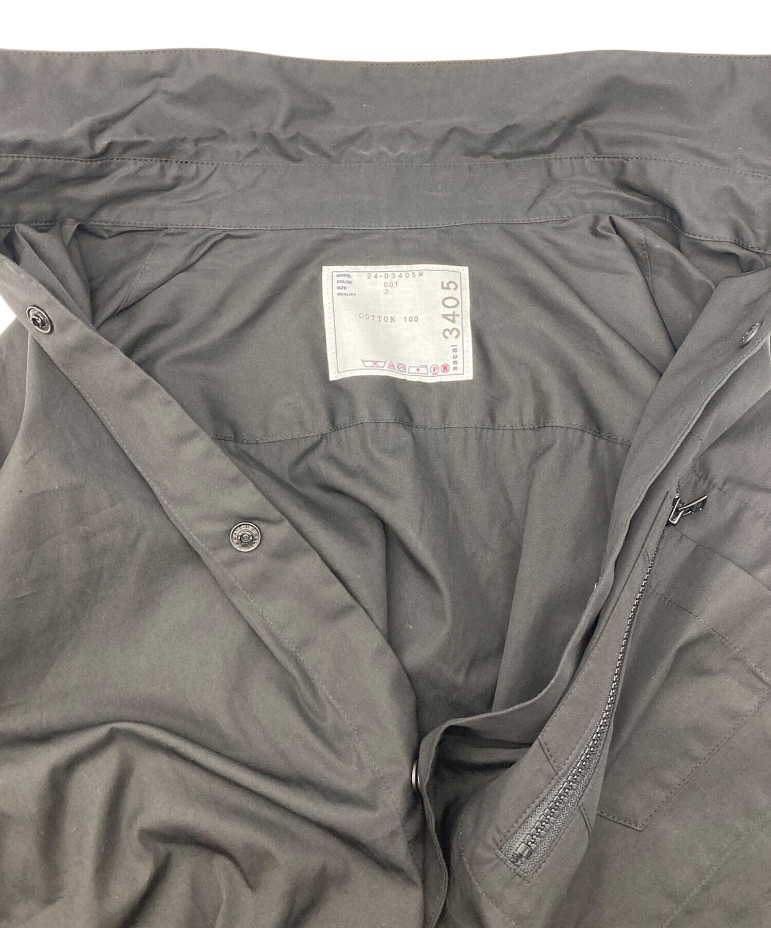 中古・古着通販】sacai (サカイ) Cotton Poplin Shirt ブラック サイズ