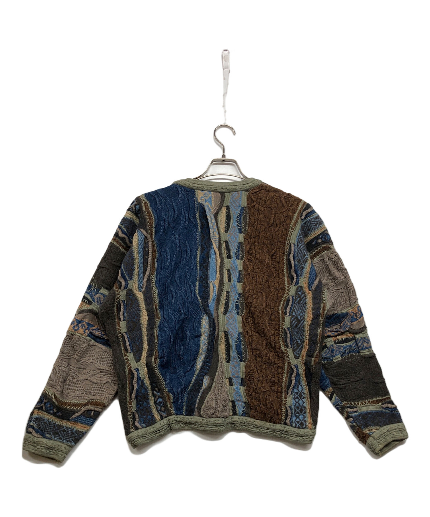 中古・古着通販】COOGI (クージー) 3Dニット グリーン×ブラウン サイズ