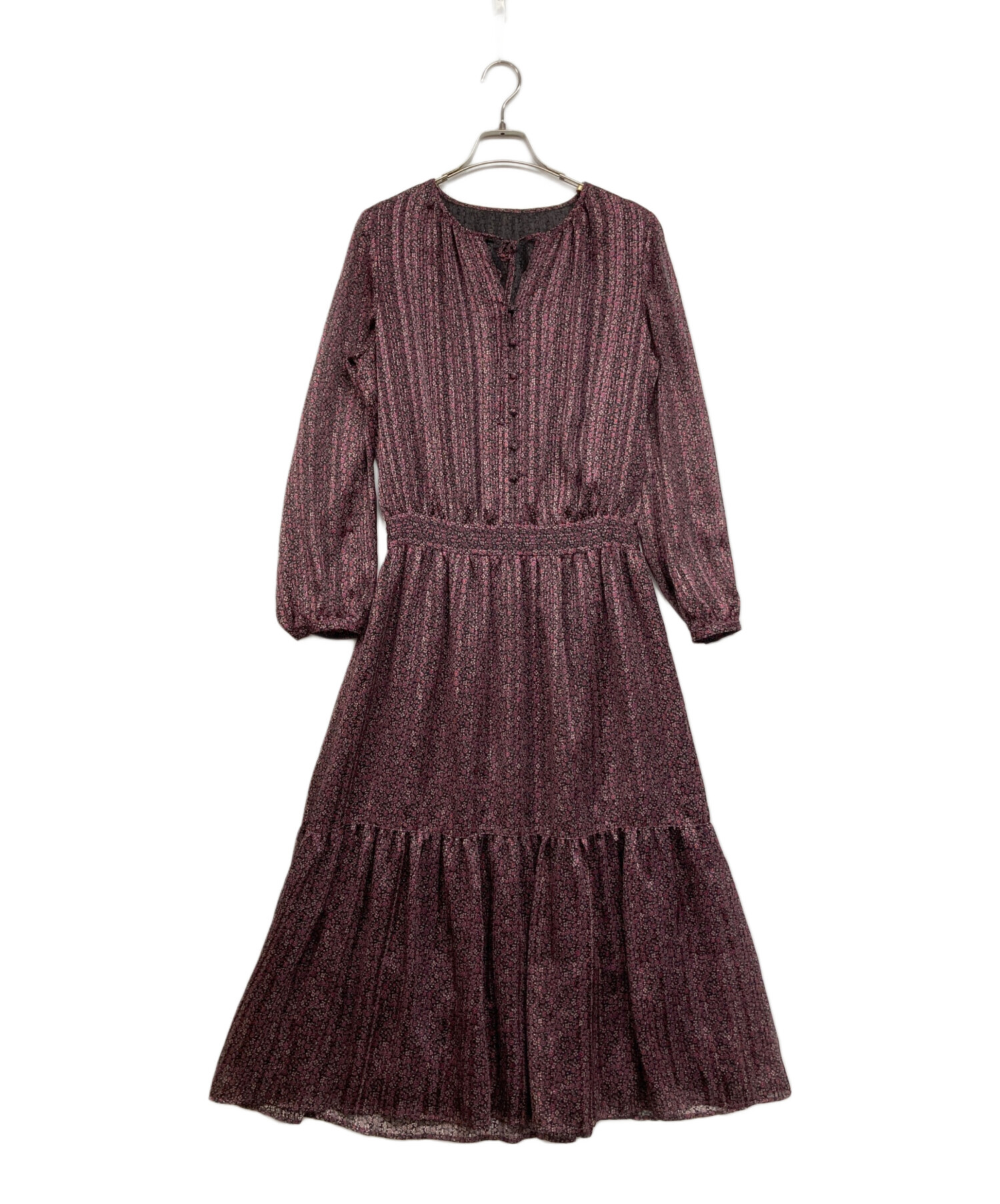 中古・古着通販】Leilian (レリアン) 長袖ワンピース パープル サイズ