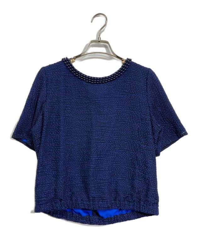 中古・古着通販】Leilian (レリアン) ビジューセットアップ ネイビー