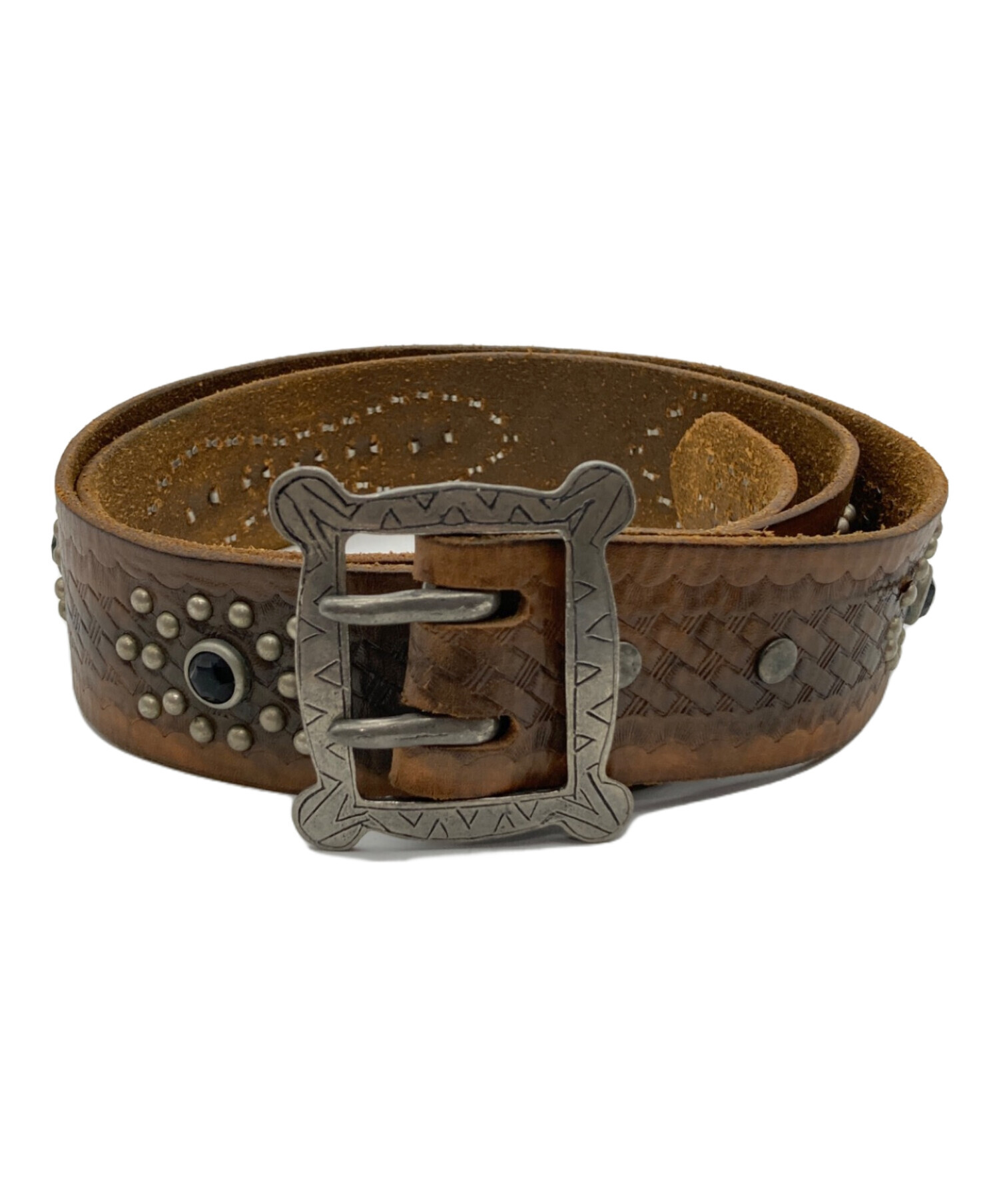 RRLブラウン 編み込みレザーベルト　36インチ RRL ベルト 36 RRLブラウン 編み込みレザーベルト 36インチ RRL