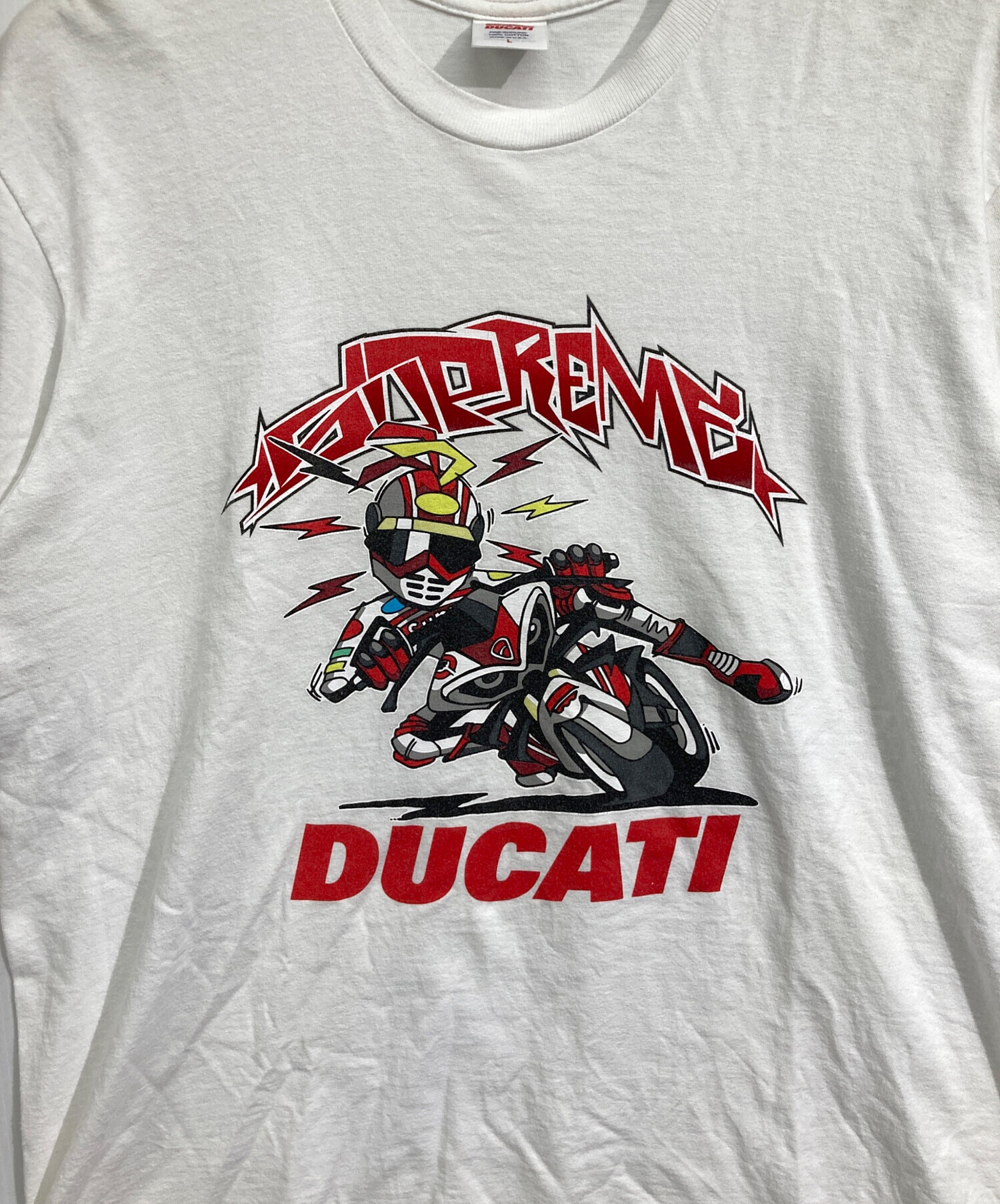 Ducati Supreme Tシャツ　L Supreme Ducati Bike Tee T-Shirt ~ Size M Black ~ New In Bag ~ Red